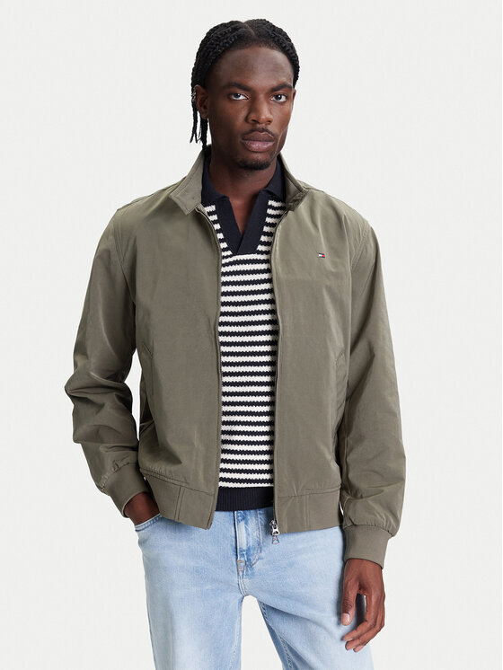 Tommy Hilfiger Kurtka bomber Harrington MW0MW39637 Zielony Regular Fit