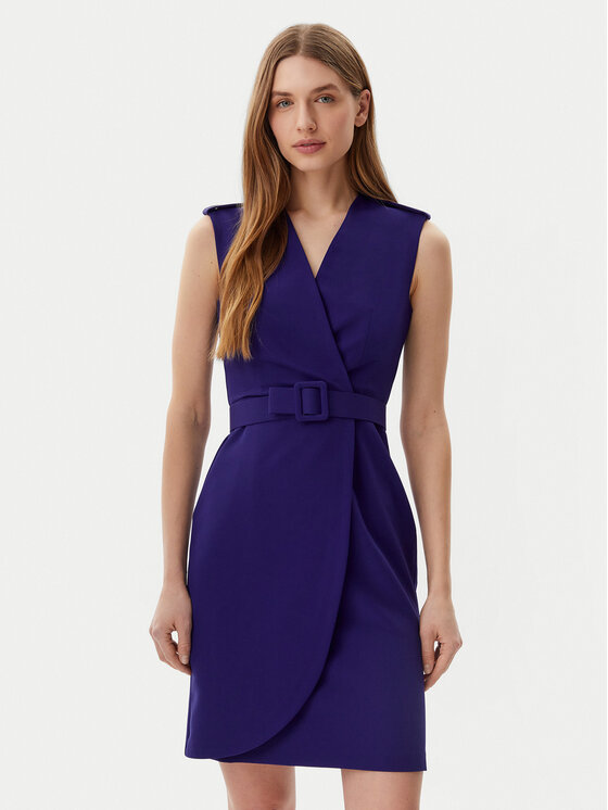 Artigli Sukienka koktajlowa ACAB000846 Granatowy Slim Fit