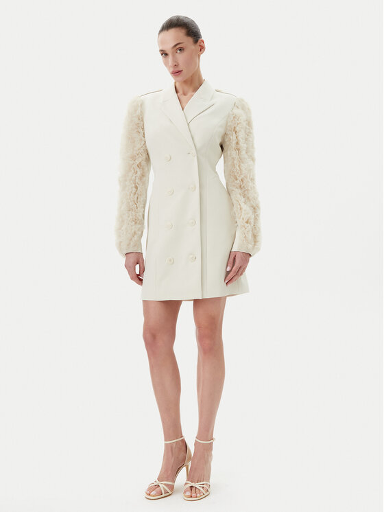 Bruuns Bazaar Sukienka koktajlowa Rubysus Tiwa BBW4443 Écru Regular Fit