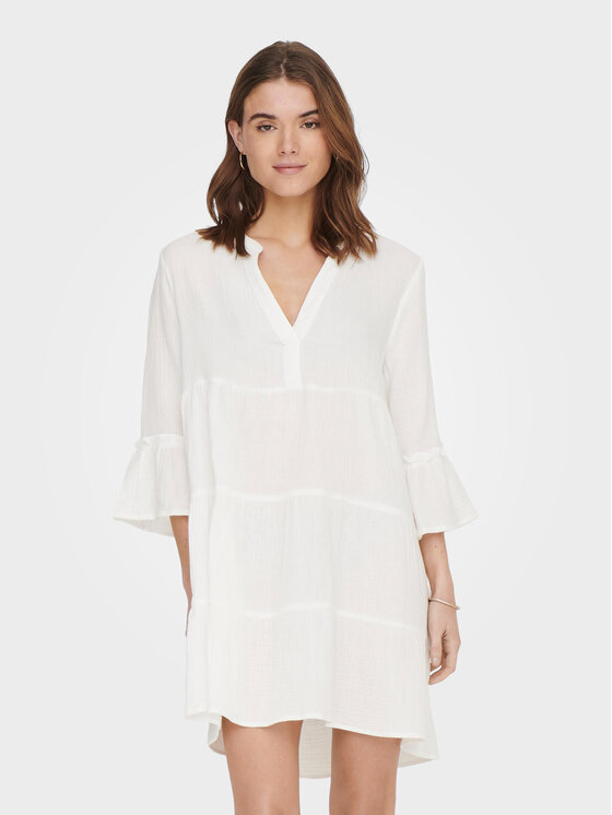 ONLY Sukienka letnia Thyra 15267999 Biały Regular Fit