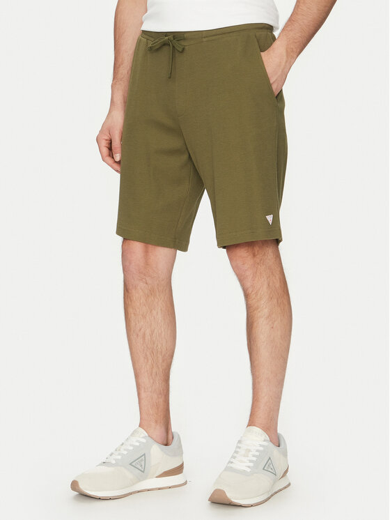 Guess Szorty sportowe F5GD00 KC5Y1 Khaki Regular Fit