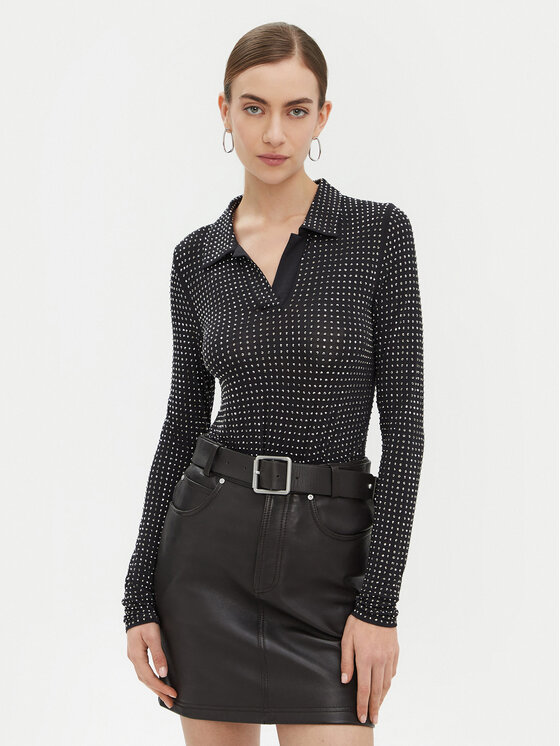 PINKO Bluzka 104452 A288 Czarny Regular Fit