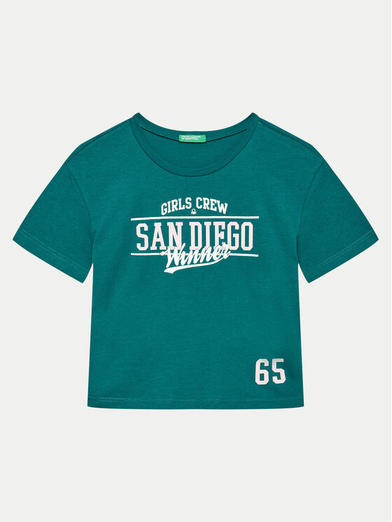 United Colors Of Benetton T-Shirt 3096C10LG Zielony Regular Fit