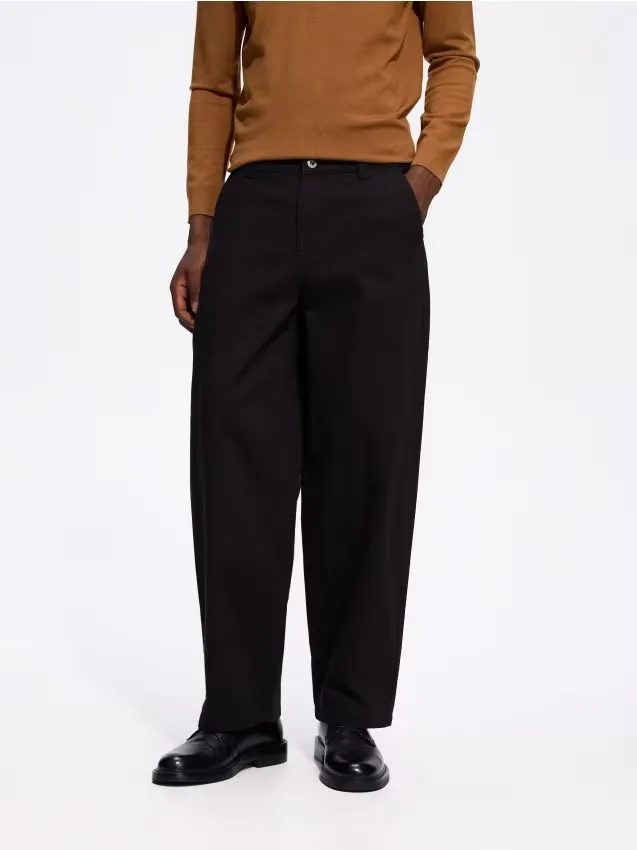 Reserved - Spodnie wide leg - czarny