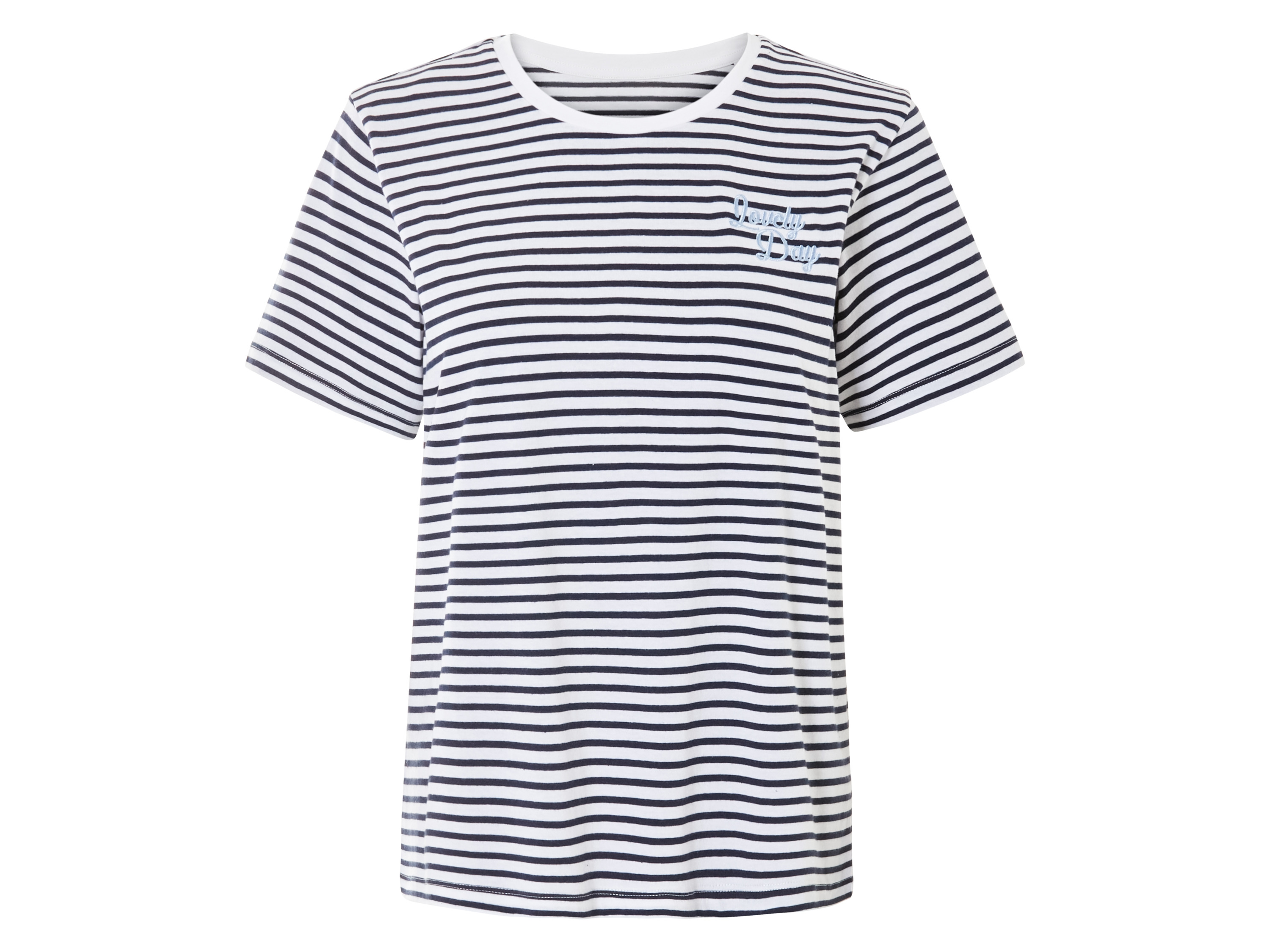 esmara® T-shirt damski z bawełny organicznej (Czarny/biały, XS (32/34))