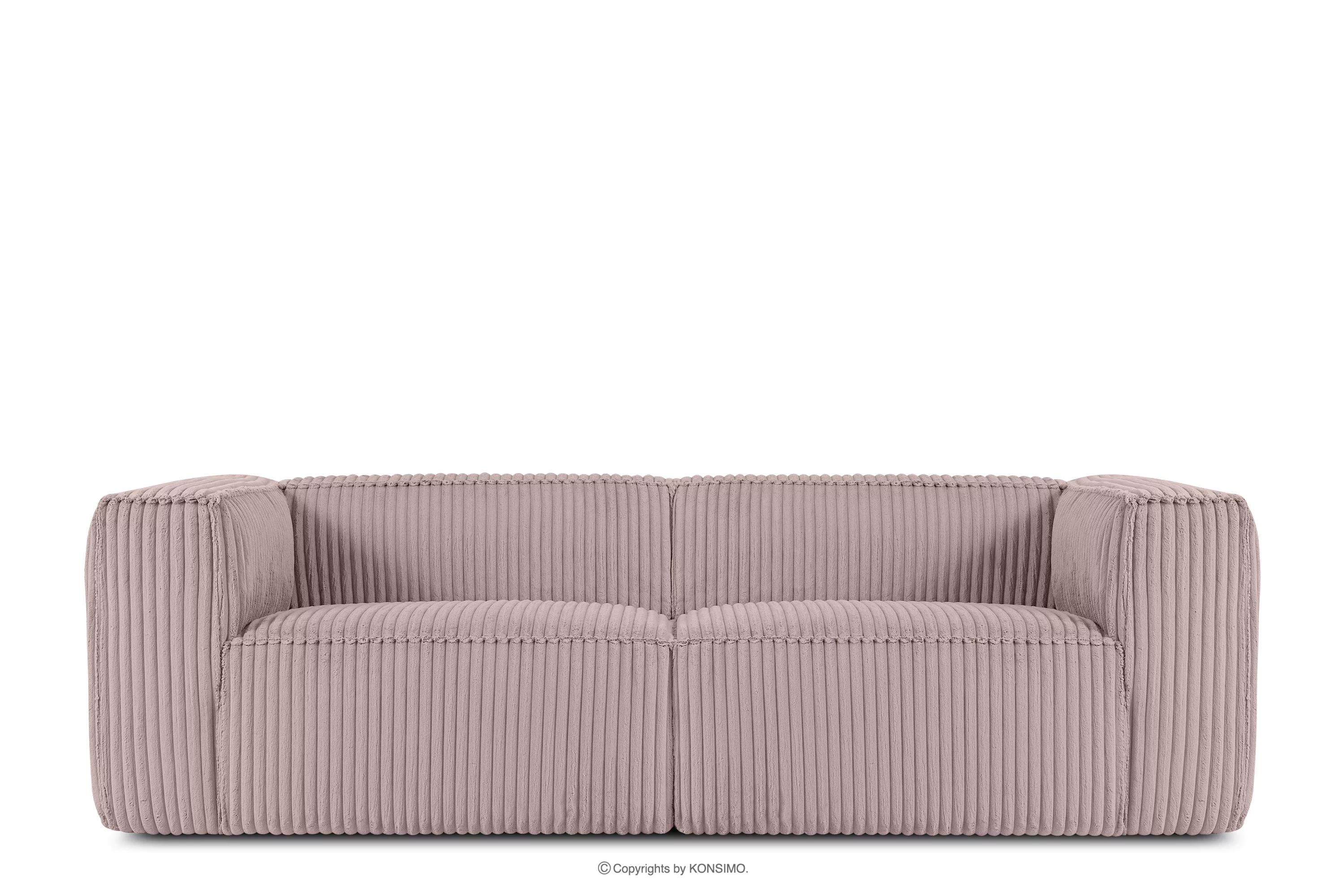Duża różowa sofa w tkaninie sztruks FEROX