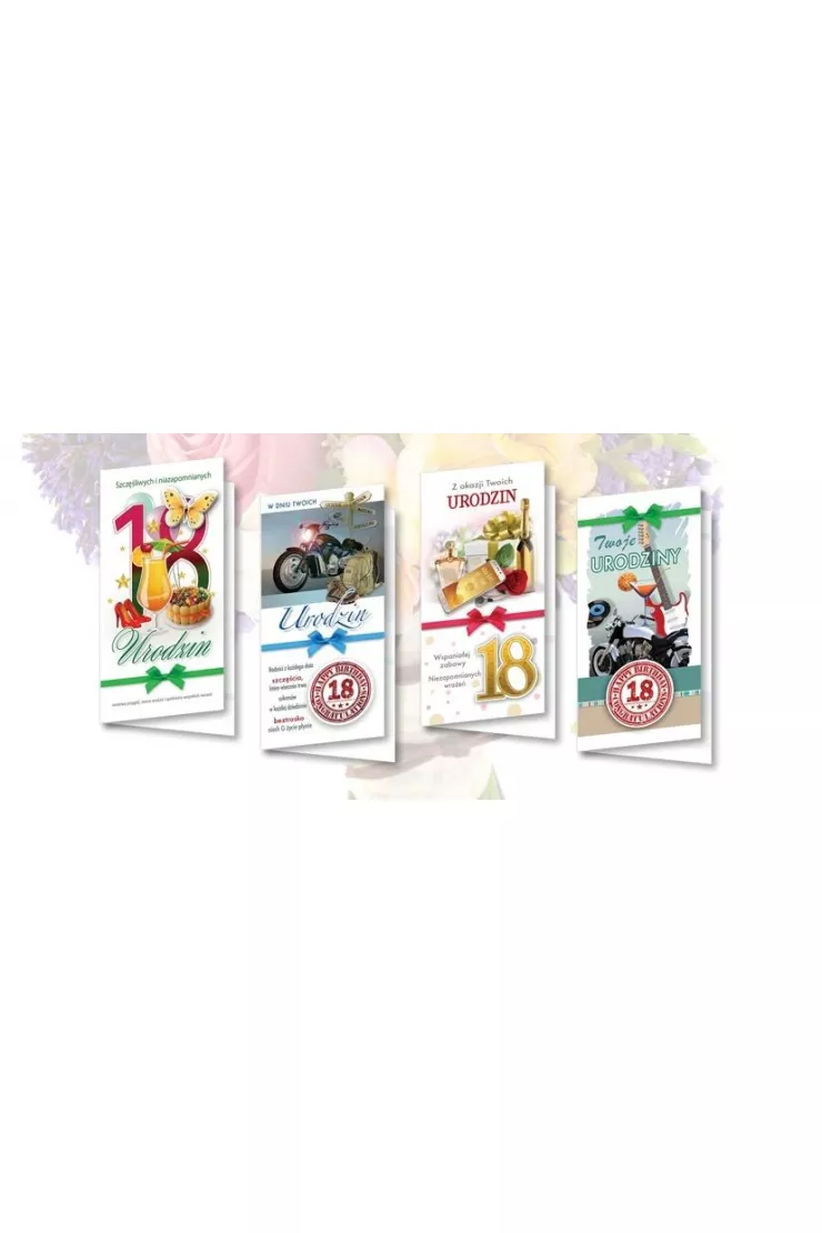 Karnet DL De Lux. Złocony 18 Urodziny mix