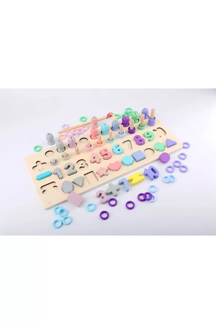 Magnetyczna układanka Montessori pastelowa