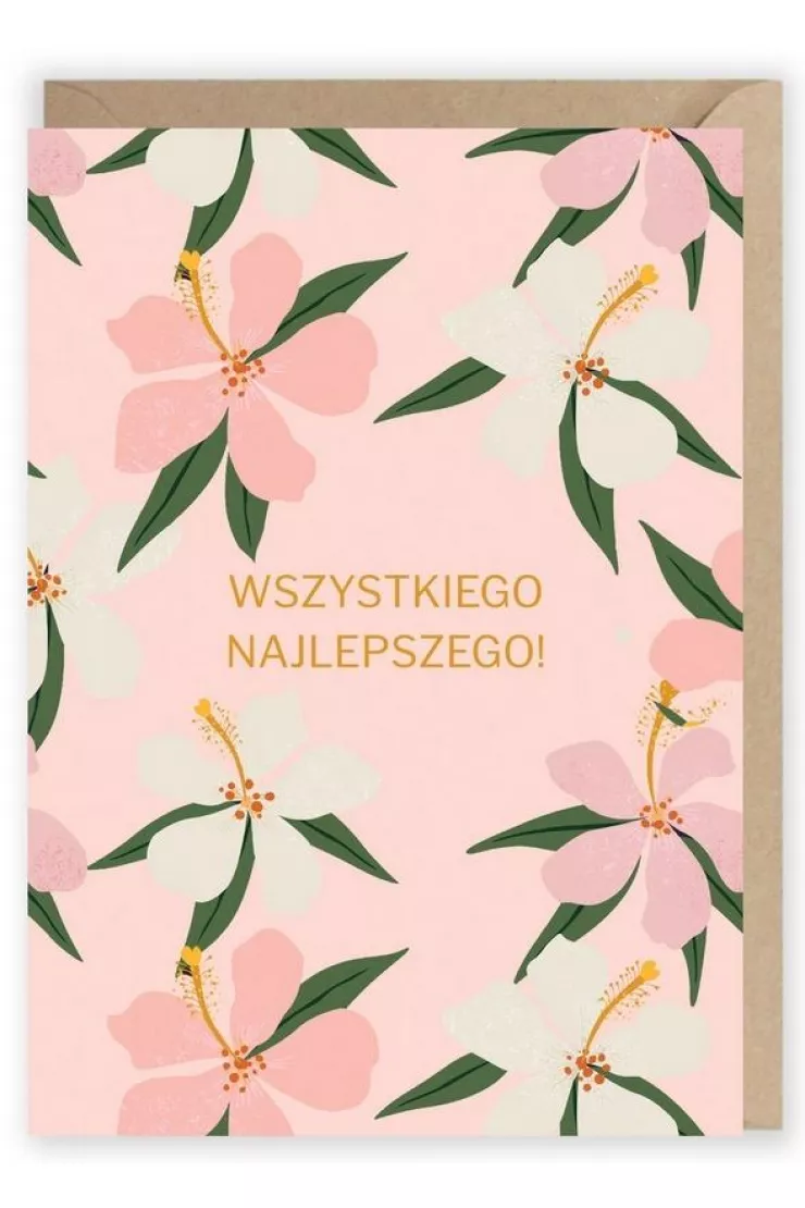 Kartka urodzinowa Kwiaty, eko koperta K015