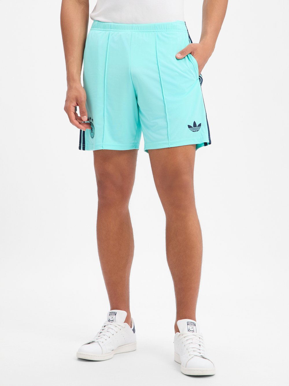 adidas Originals Męskie spodenki sportowe Mężczyźni Sztuczne włókno zielony|niebieski, L
