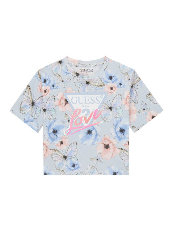 Guess T-Shirt J6RI08 K6YW4 Błękitny Regular Fit