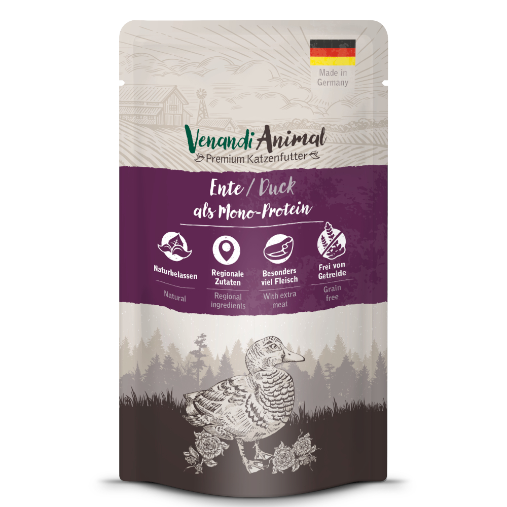 Korzystny pakiet Venandi Animal Monoprotein, 24 x 125 g - Kaczka