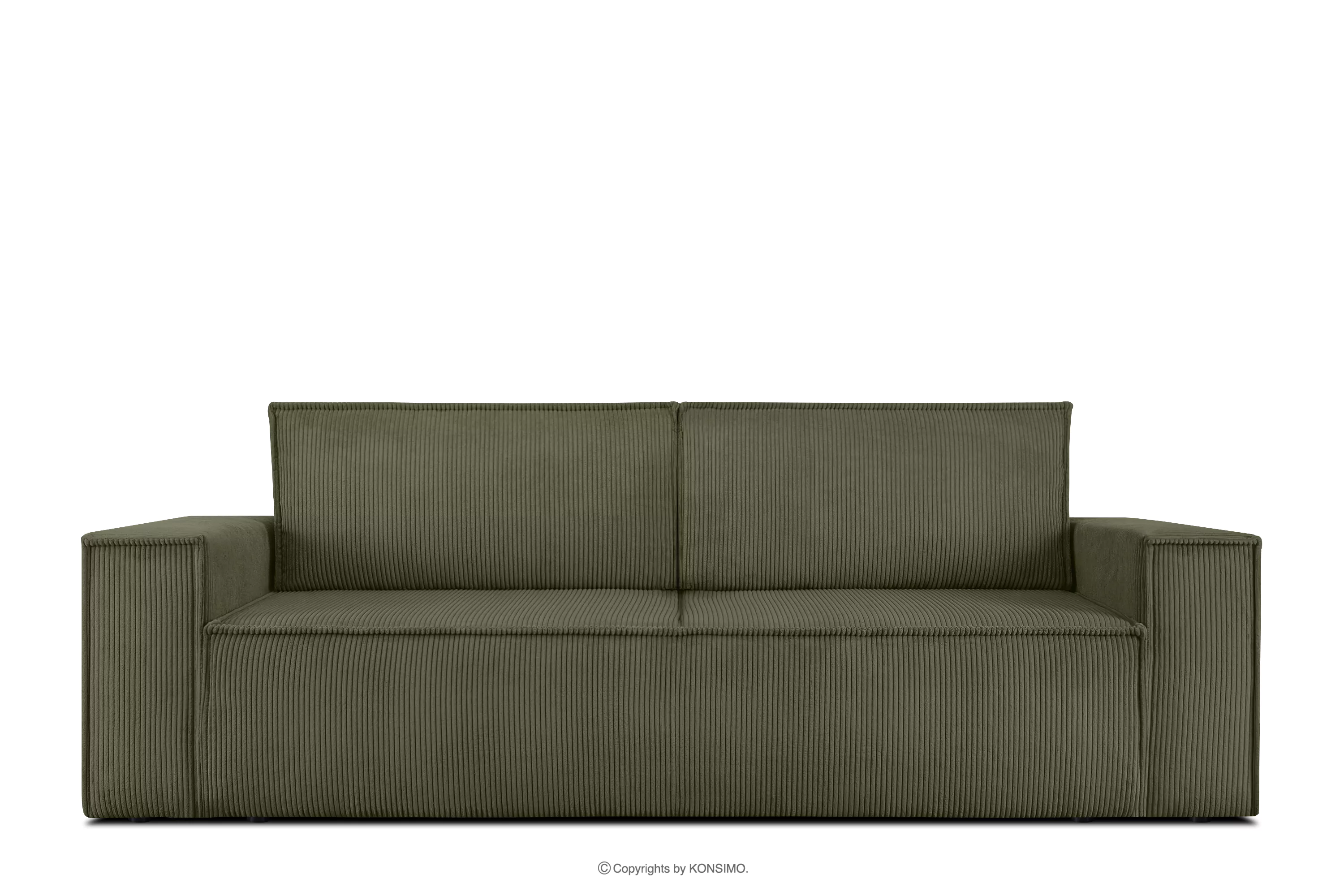 Sofa rozkładana 3 osobowa z pojemnikiem na pościel oliwkowy NAPI
