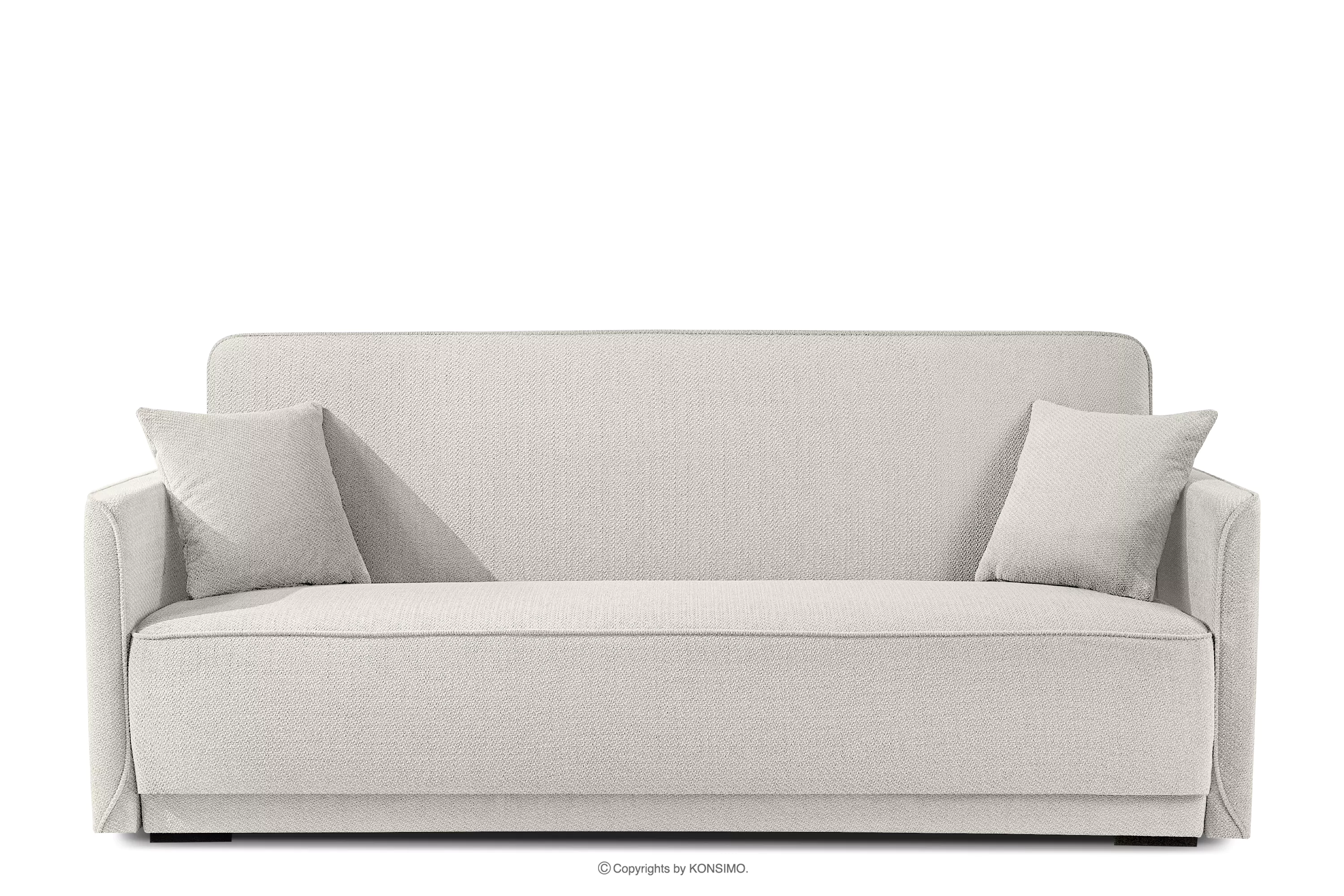 Miękka sofa rozkładana tkanina szenil kremowy LIRIS