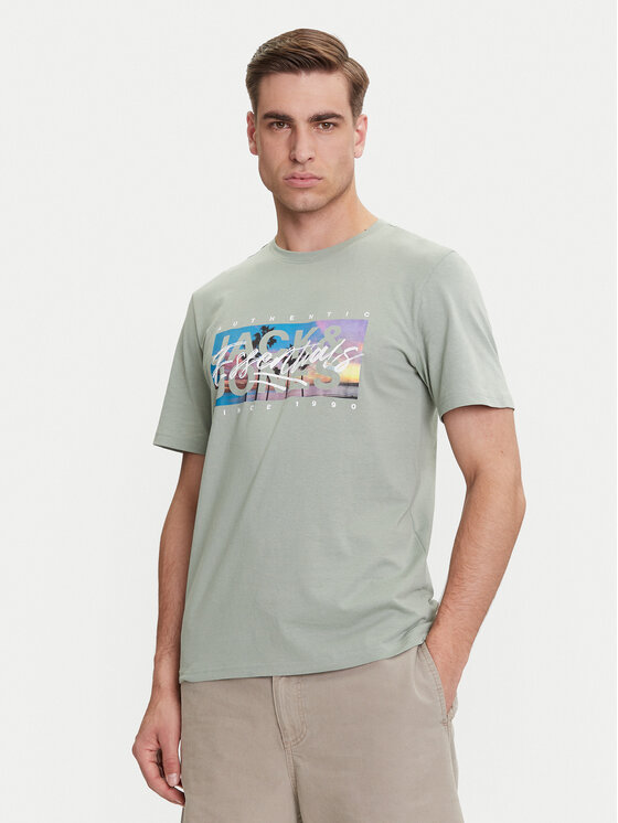 Jack&Jones T-Shirt Colton 12268438 Zielony Standard Fit