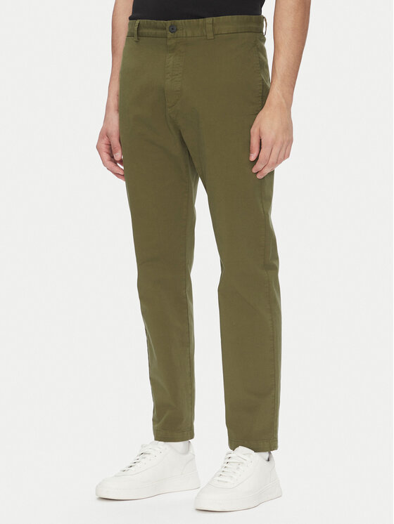 HUGO Chinosy 50530886 Zielony Slim Fit