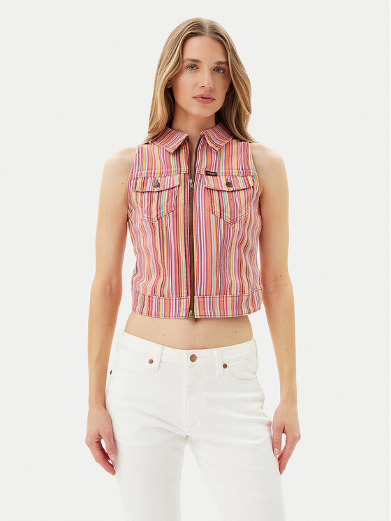Wrangler Kamizelka 112362848 Różowy Slim Fit