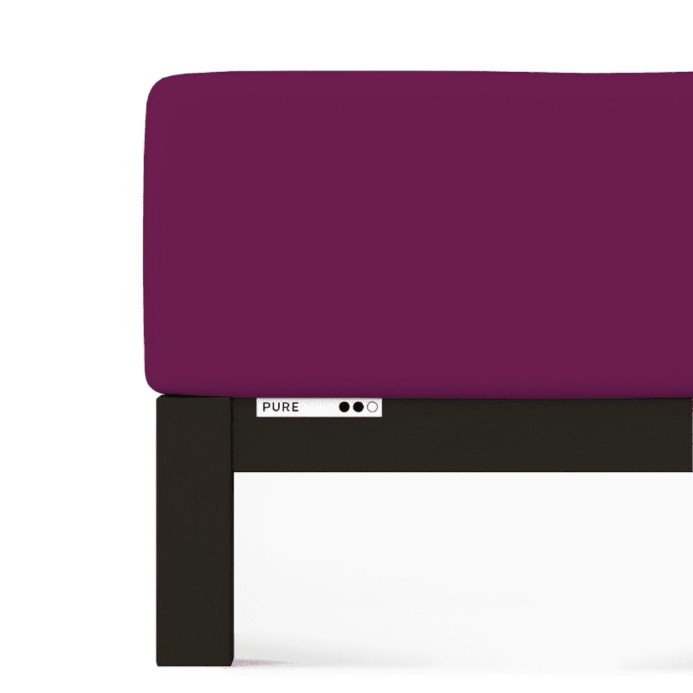 Prześcieradło Pure Schlafgut 90 x 190cm -100 x 220cm 19-35 cm Purple Deep 542 bawełna, antyalergiczny