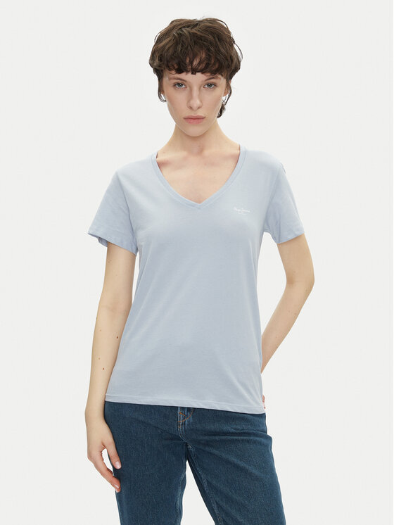 Pepe Jeans T-Shirt Macy PL506051 Niebieski Regular Fit