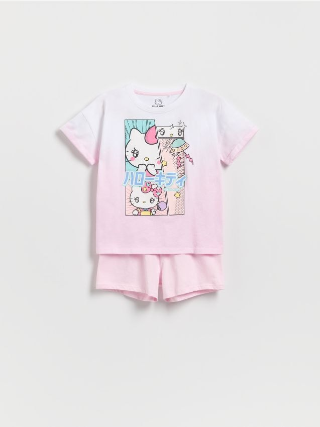 Reserved - Dwuczęściowa piżama Hello Kitty - pastelowy róż