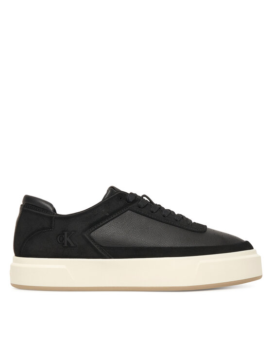 Calvin Klein Sneakersy Basket Cupsole Laceup Lth-Nu YM0YM01354 Czarny