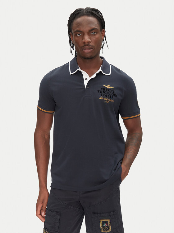Aeronautica Militare Polo 251PO1859P191 Granatowy Regular Fit