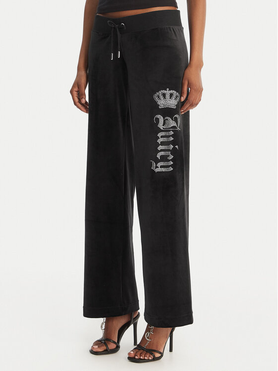 Juicy Couture Spodnie dresowe Gothic Crown JCBBJ126806 Czarny Straight Leg