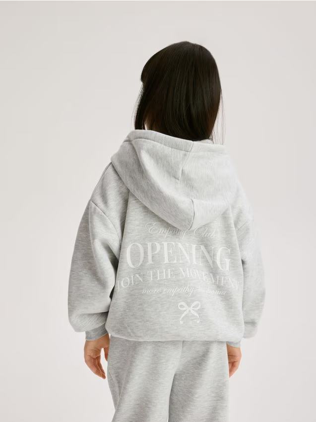 Reserved - Bluza z napisem na plecach - jasnoszary
