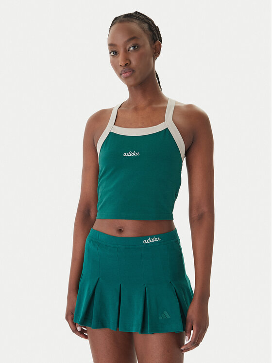 adidas Top Seasonal Essentials Colorpop JZ0195 Zielony Slim Fit