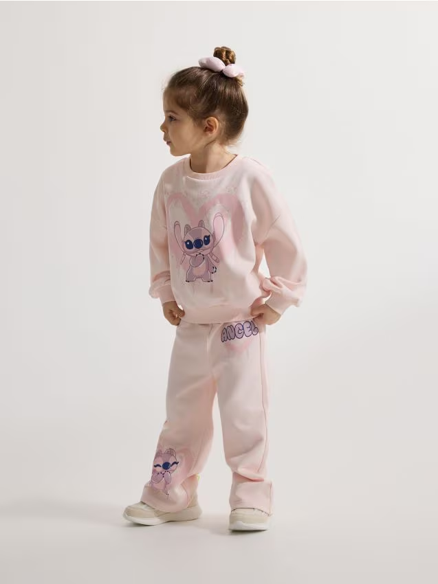 Reserved - Spodnie dresowe Lilo i Stitch - pastelowy róż