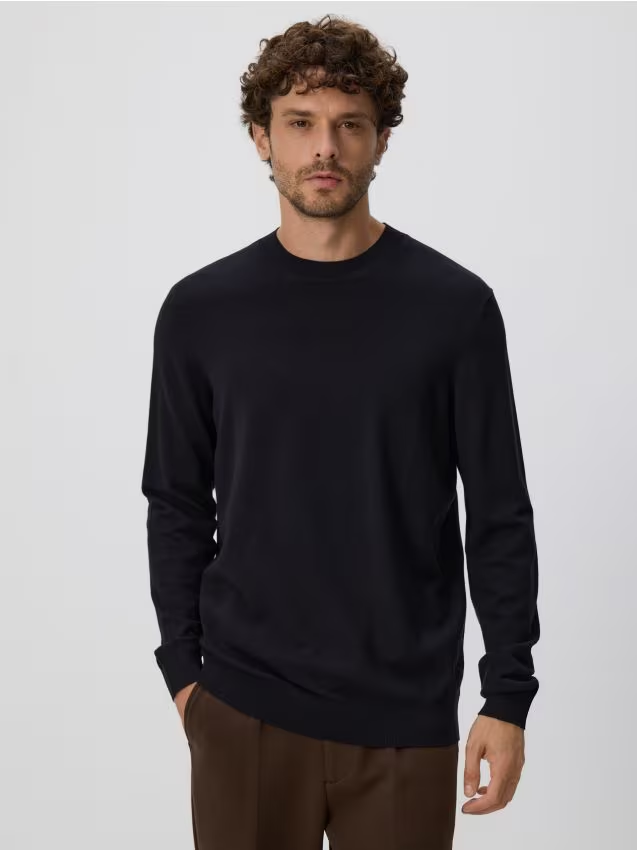 Reserved - Wiskozowy sweter - czarny