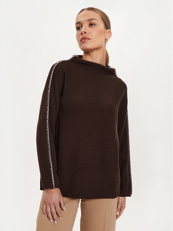 Max Mara Leisure Sweter Fanfara 2426366178600 Brązowy Regular Fit
