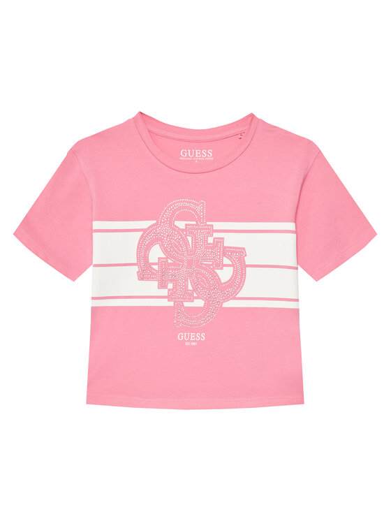 Guess T-Shirt J5YI09 K6YW4 Różowy Regular Fit