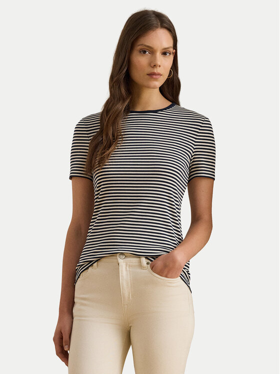 LAUREN RALPH LAUREN T-Shirt 200P03721002 Granatowy Slim Fit