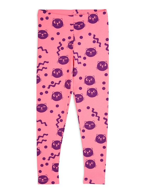 MINI RODINI Legginsy Squiggly Cats 2513011728 Różowy Slim Fit