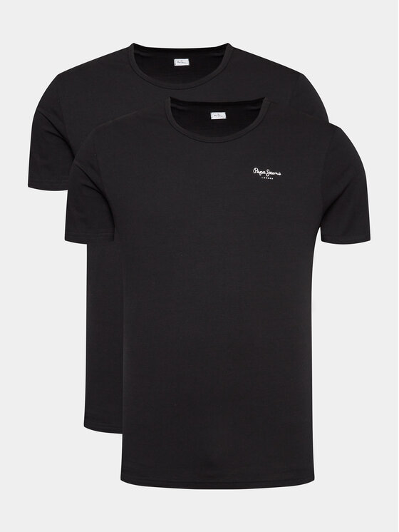Pepe Jeans Komplet t-shirtów Pepe Tshirt 2P PMU10976 Czarny Regular Fit