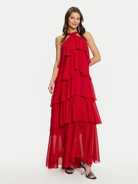 Vero Moda Sukienka wieczorowa Felicia 10295237 Czerwony Slim Fit