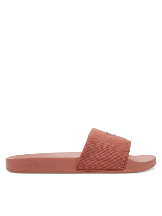 Calvin Klein Jeans Klapki Slide Monogram Hardware YW0YW01713 Koralowy