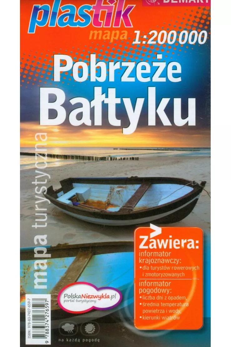 Pobrzeże bałtyku 1:200 000 Plastik mapa