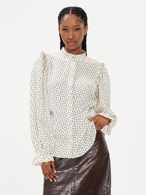 Bruuns Bazaar Bluzka Acacia Fria BBW3195 Écru Regular Fit