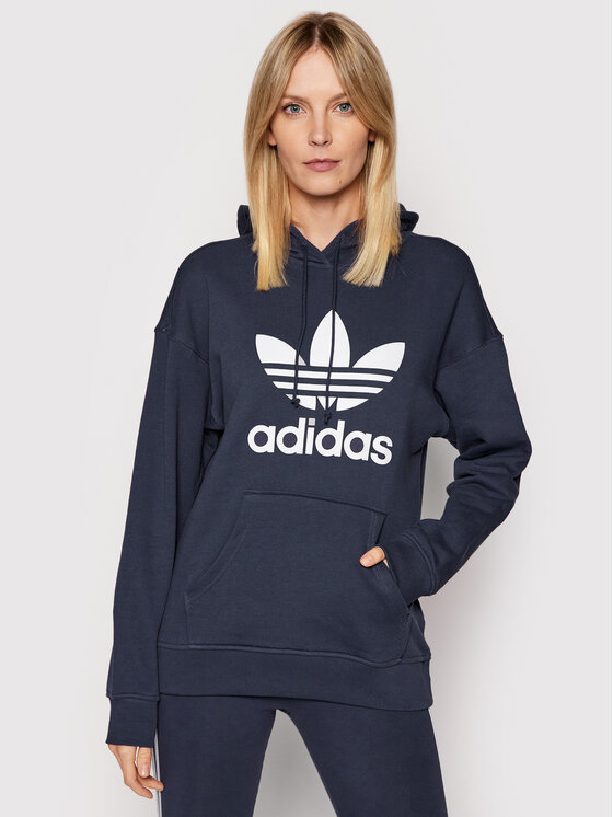 adidas Bluza adicolor Trefoil HE6951 Granatowy Regular Fit