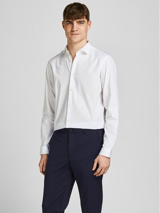 Jack & Jones Koszula 12201905 Biały Slim Fit miniaturka