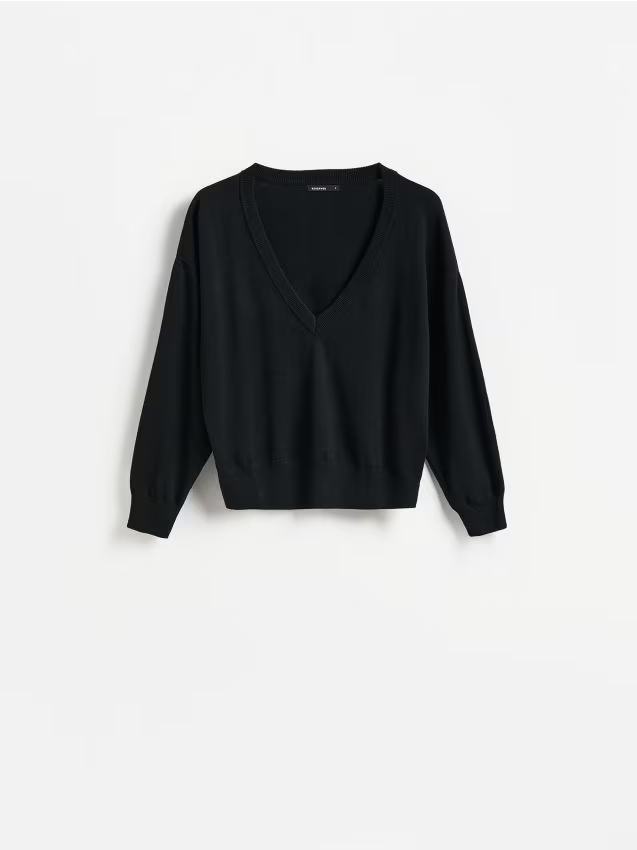 Reserved - Sweter z domieszką wełny - czarny