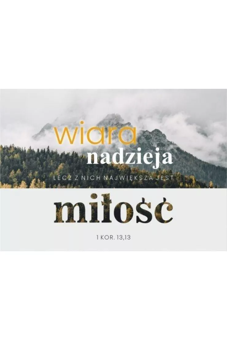 Kartka - Wiara, nadzieja, miłość - góry