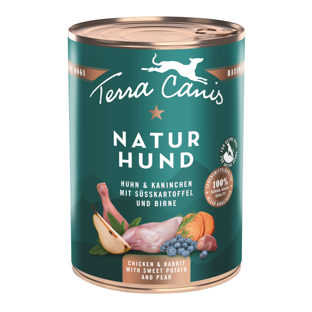 Korzystny pakiet Terra Canis Naturhund, 12 x 400 g - Kurczak i królik z batatami i gruszką