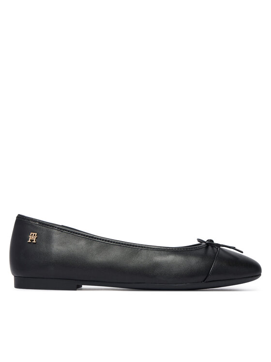 Tommy Hilfiger Baleriny Hilfiger Smooth Lthr Ballet FW0FW09241 Czarny