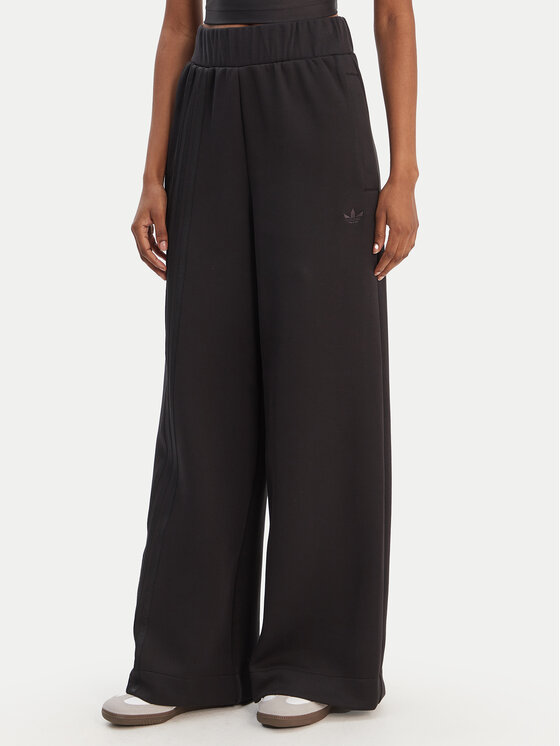 adidas Spodnie dresowe Off Placed 3-Stripes JX2733 Czarny Wide Leg