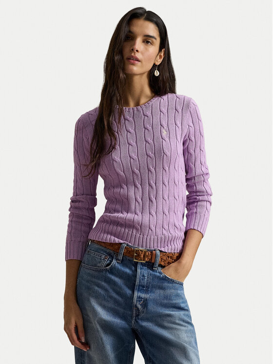 Polo Ralph Lauren Sweter 211971869505 Fioletowy Slim Fit