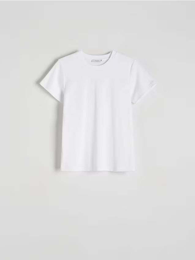 Reserved - Bawełniany t-shirt - biały