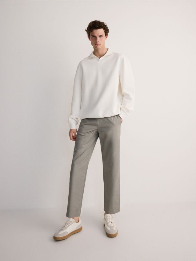 Reserved - Spodnie jogger straight - szary miniaturka